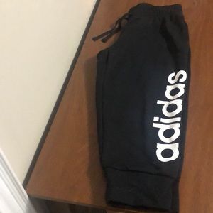 Adidas, black crop sweatpants, size XS